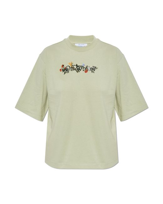 Off-White c/o Virgil Abloh Green T-Shirt With Logo