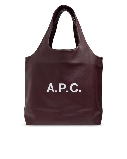 A.P.C. Red "Ninon" Shopper Bag