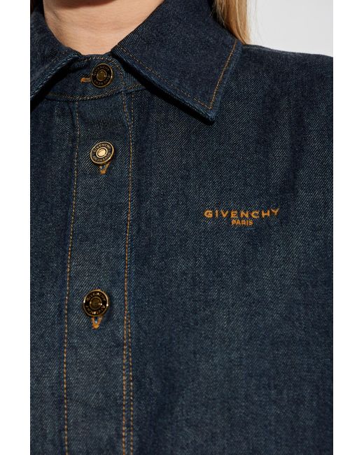 Givenchy Blue Oversized Denim Shirt