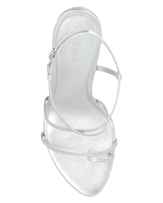 Cult Gaia White 'robyn' Leather Heeled Sandals,