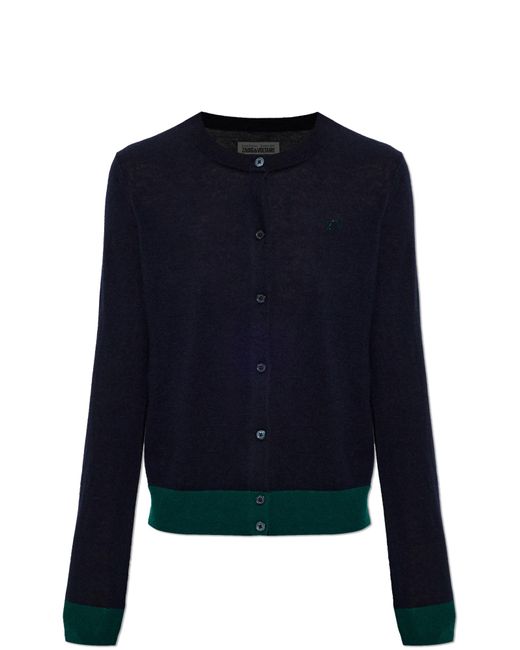 Zadig & Voltaire Blue Cashmere Cardigan 'Missya'