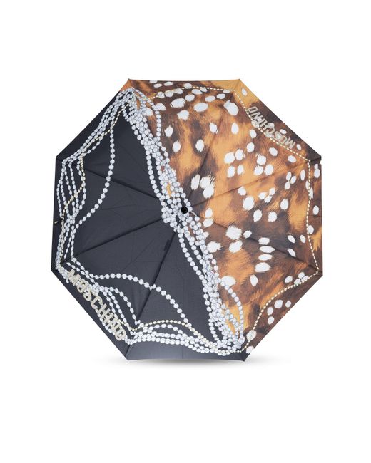 Moschino Gray Umbrella With Logo