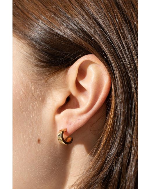 MM6 by Maison Margiela Metallic Earrings With Engraved Logo