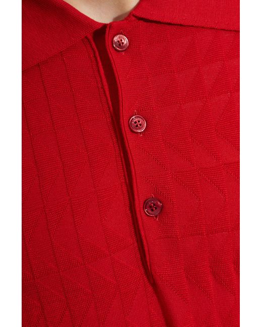 Versace Red Wool Polo for men