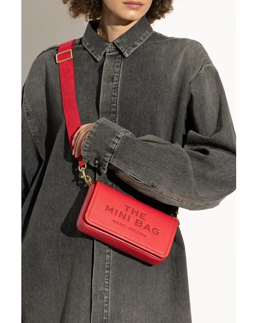 Marc Jacobs Red Grainy Leather Mini Shoulder Bag