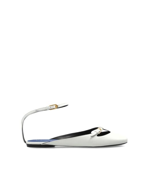 Lanvin White 'Mary-Jane' Ballet Flats
