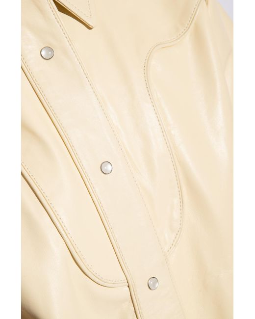 Stand Studio Natural 'saloon' Relaxed-fitting Leather Shirt,