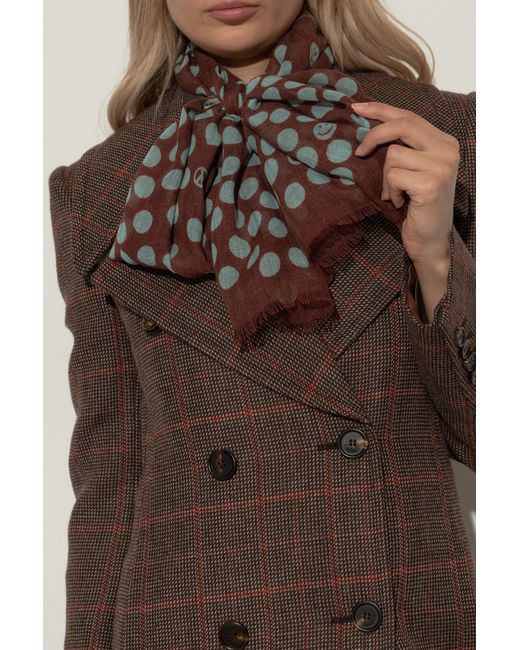Moschino Black Scarf With Polka Dot Pattern