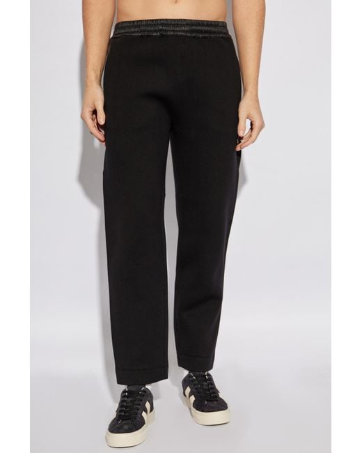 Moncler Black Sweatpants With Logo Patch for men