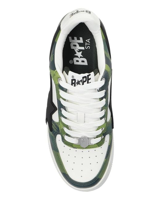 A Bathing Ape Green Sports Shoes With Logo
