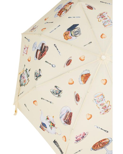 Moschino Natural Folding Umbrella