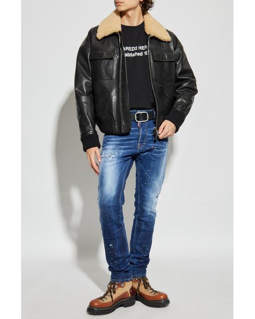DSquared² Black T-Shirt With Print for men