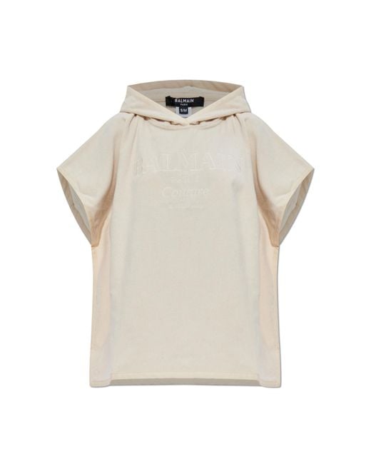 Balmain Natural Cotton Poncho