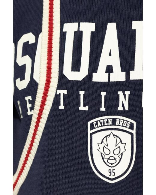 DSquared² Blue Sweater With Logo for men