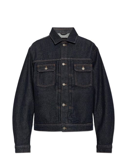 AllSaints Blue 'Union Tigres' Denim Jacket With Pockets for men