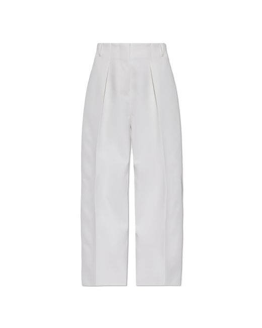 Jacquemus White Pants With Pleats 'ovalo',