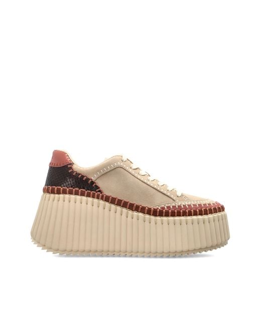 Chloé Pink Sport Shoes "Nama" With Wedge Heel