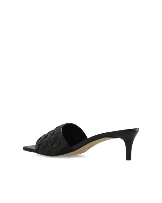 MICHAEL Michael Kors Black "Elyse" Heeled Mules