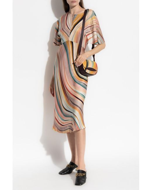 Paul Smith White Dress With Stripe Pattern