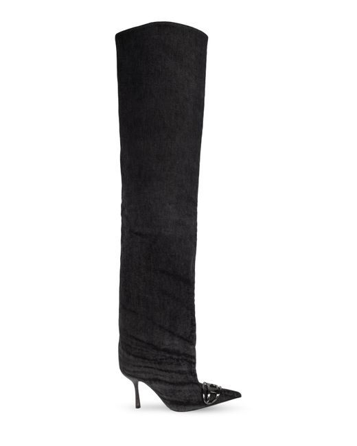 DIESEL Black 'D-Venus' Denim Boots
