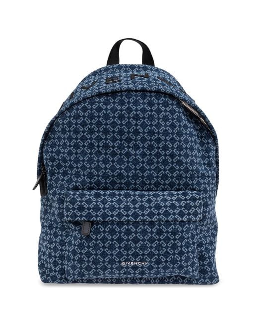 Givenchy Blue Backpack With Monogram for men