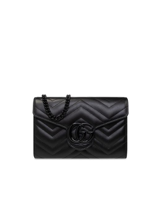 Gucci 'GG Marmont Mini' Wallet On Chain in Black Lyst