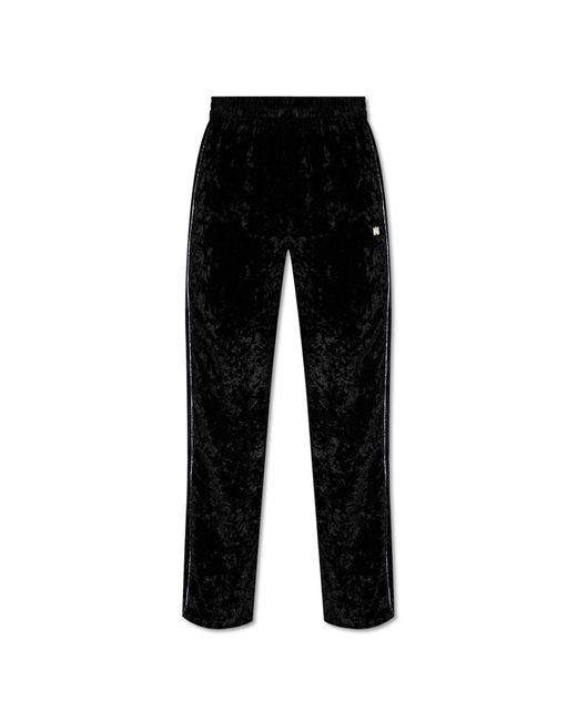 Amiri Black Velour Sweatpants With Logo, for men