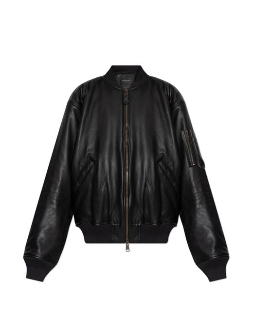 Balenciaga Black Leather Jacket Type Bomber