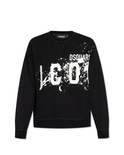 DSquared² Black Printed Sweatshirt, for men