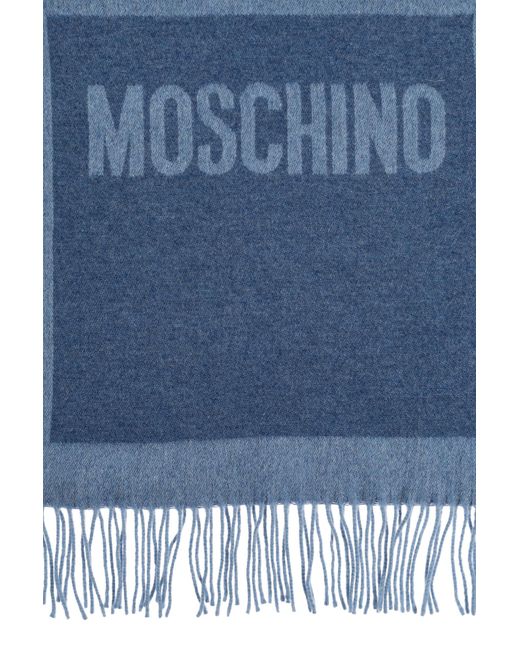 Moschino Blue Scarf With Logo