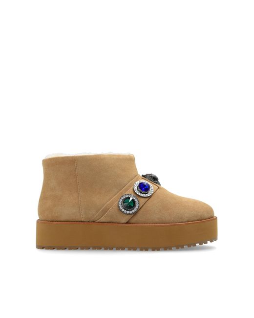 Kurt Geiger Brown Suede Platform Snow Boots