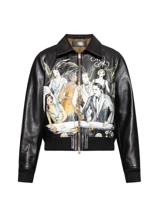 Amiri Black Leather Jacket for men