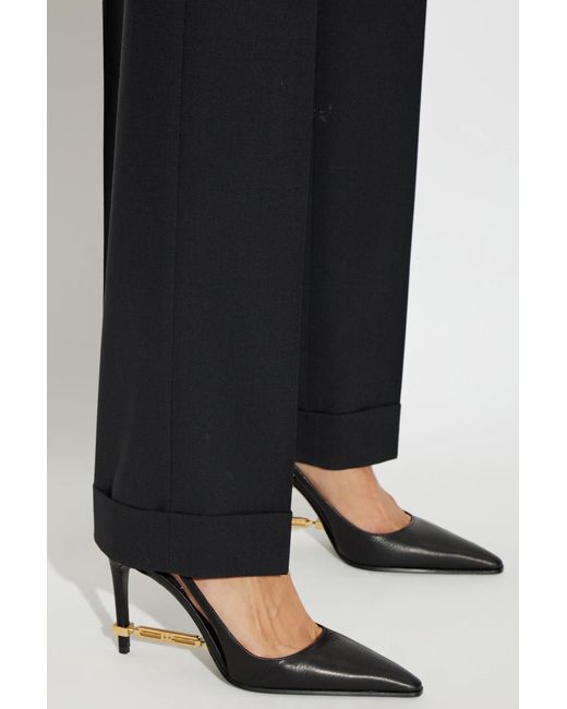 DSquared² Black Leather Shoes With Applique