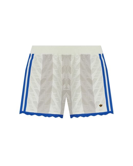 Adidas Originals White Shorts With Logo Appliqué