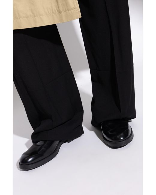 Tod's Black Leather "Derby" Shoes for men