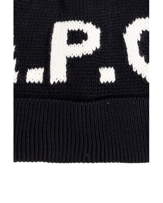 A.P.C. Black Cap With Logo