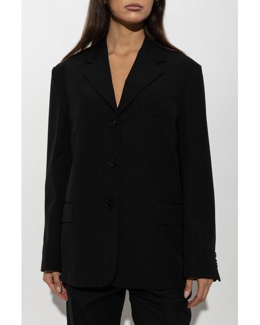 Loewe Black Wool Blazer With Open Lapels