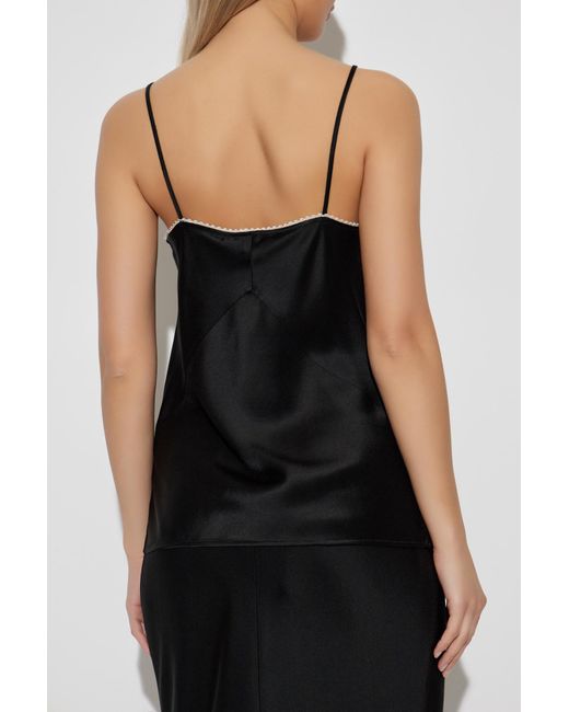 Victoria Beckham Black Top On Straps "Marion"