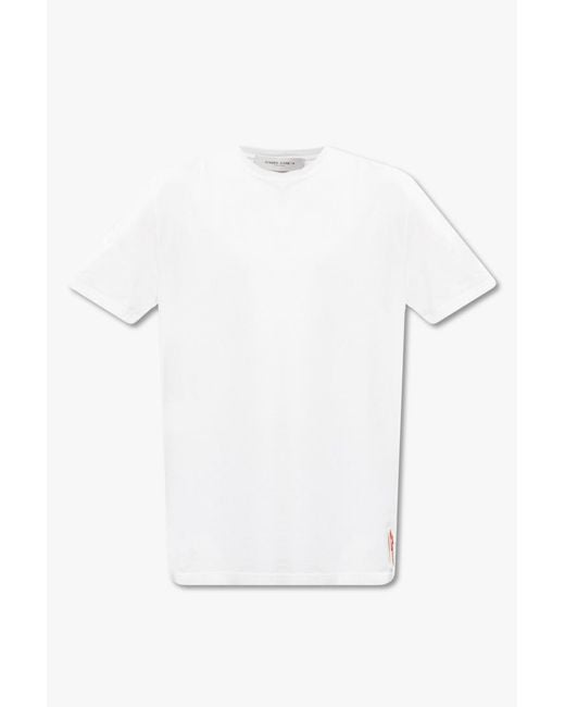 Golden Goose Deluxe Brand White T-Shirt With Logo for men