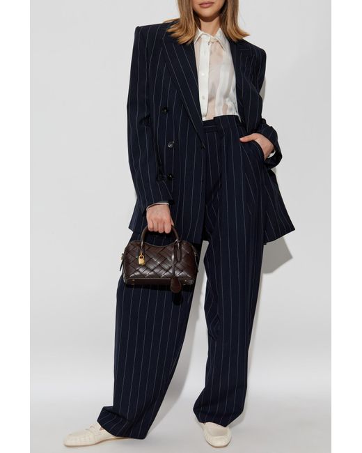 Stella McCartney Blue Double-Breasted Blazer With A Loose Fit