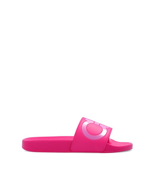 Ferragamo Pink Rubber Slides