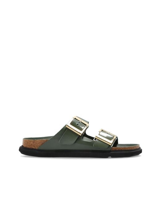 Birkenstock Green 'Arizona Droplet Buckle Cupsole' Slides