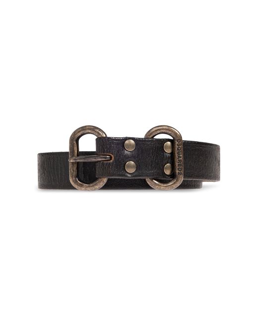 DSquared² Black Leather Belt for men