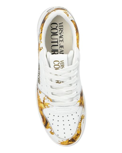 Versace Jeans Couture Metallic Sports Shoes With 'Barocco' Pattern for men