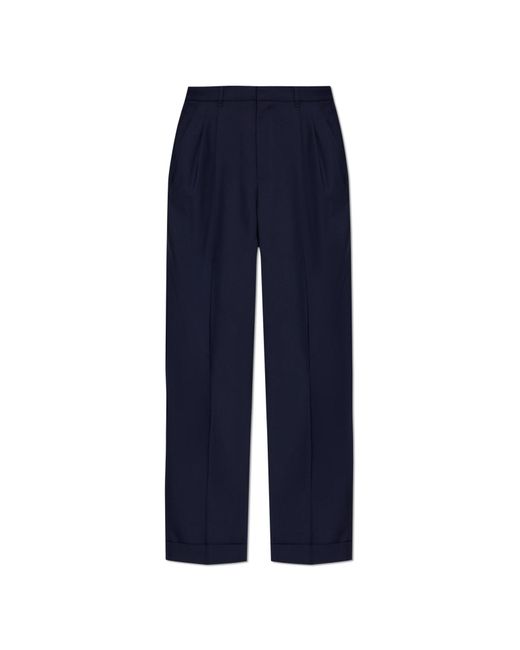 Casablanca Blue Wool Trousers With Crease for men