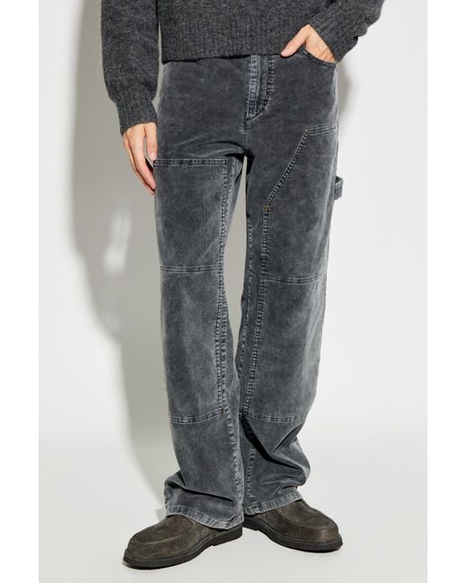 Isabel Marant Gray Corduroy Trousers "Lorson" for men