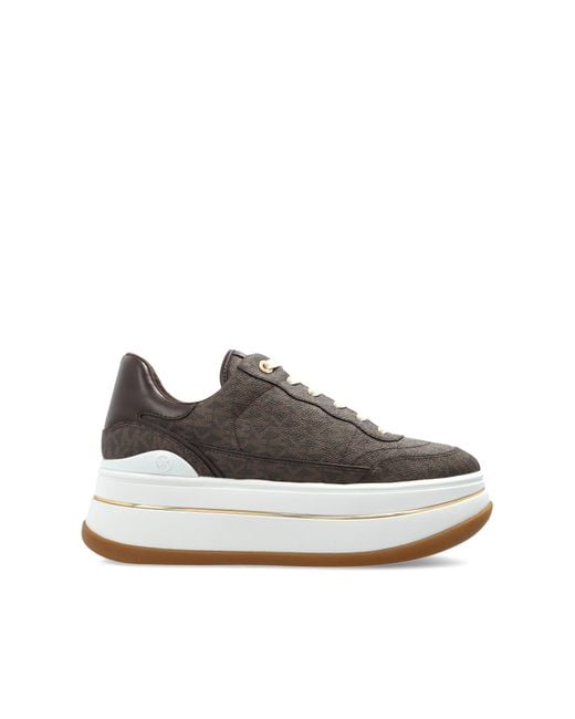 MICHAEL Michael Kors Brown Sport Shoes On Platform "Hayes Lace Up"