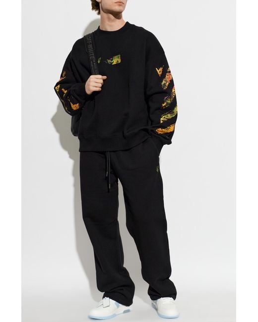 Off-White c/o Virgil Abloh Black Sweatshirt With A Multicolored Printed Logo for men
