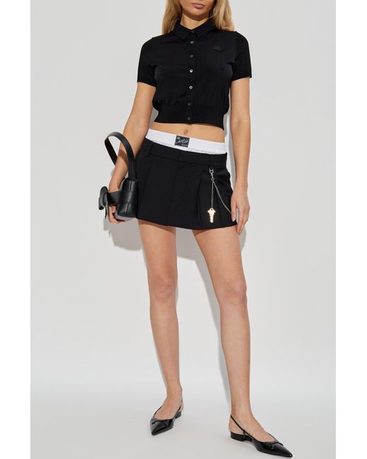 T By Alexander Wang Black Short-Sleeved Cardigan