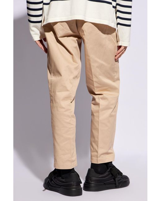 Maison Kitsuné Natural Pleat-front Trousers, for men
